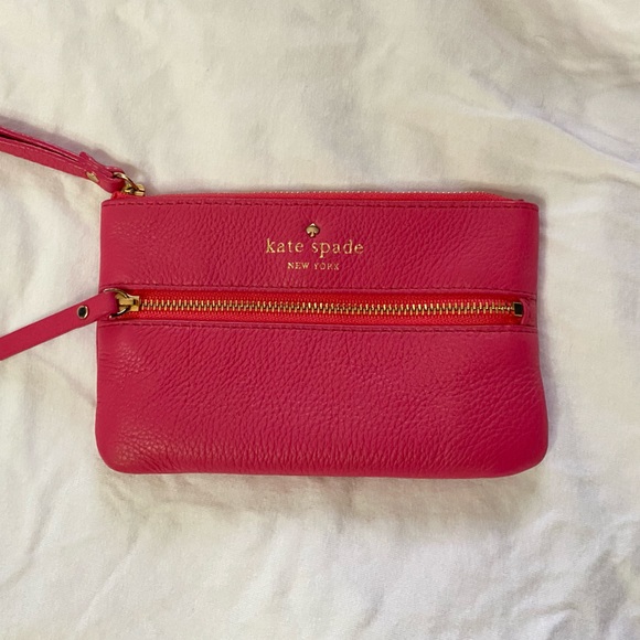 kate spade Handbags - Kate Spade bright pink magenta leather wristlet
